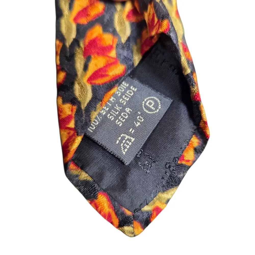 Ermenegildo Zegna 100% Silk Necktie Italy Red Blue Floral 3.7